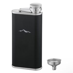 Adventuridge Stainless Steel Black‎ Flask and Funnel Set